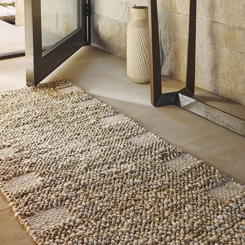 Side Stripe Jute Rug West Elm UK